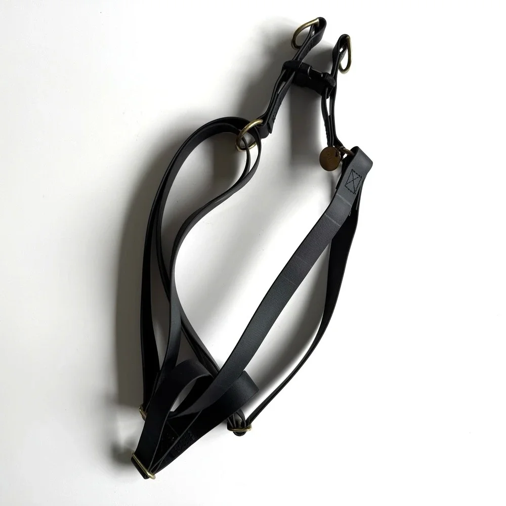 FOUND MY ANIMAL Leather Alternative All-Weather Dog Harness XL Black‎ Adjustable